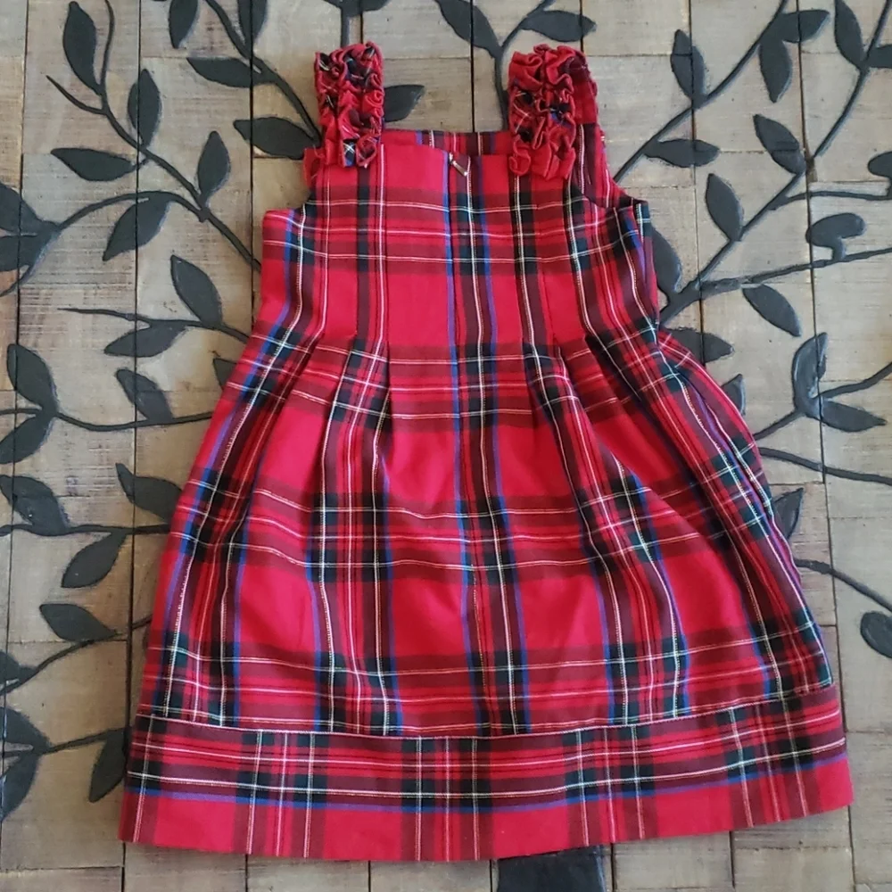 The Children's Place Red Plaid Christmas Dress 4T